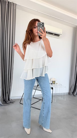 Mavi Joy Kesik Paça Jean