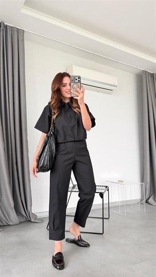 Siyah Adriana Modern Kesim Pantolon