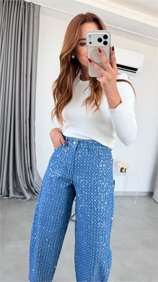 Mavi Puno Pullu Jean