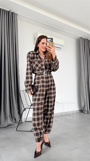 Zoe Ekoseli Kare Desenli Takım