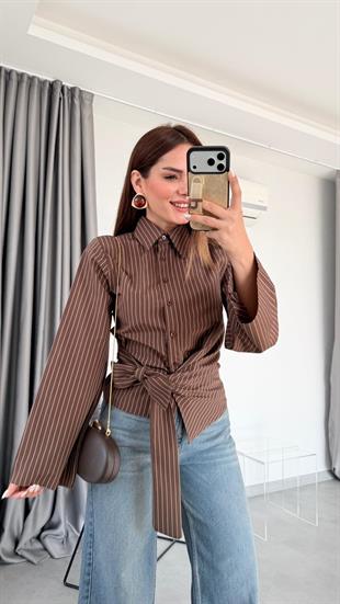 Firmino Çizgili Bağlamalı Gömlek