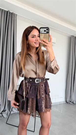 Carolina Kemerli Mini Etek