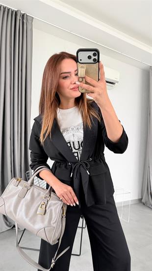 Gala Önden Bağlamalı Kapüşonlu Takım