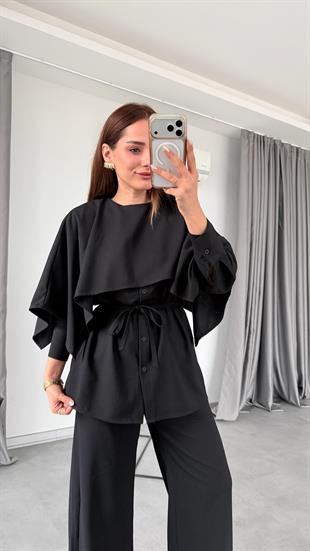 Fauna Pelerin Detaylı Gömlek Takım