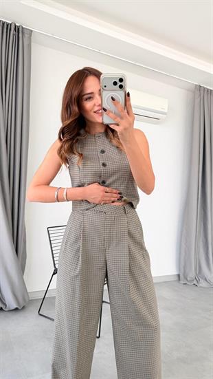 Daisy Palazzo Pantalon Yelek Takım