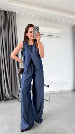 Lacivert Jones Yelek Pantolon Takım