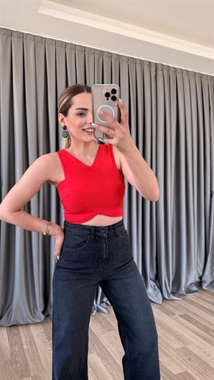 Lilith Sırtı Fermuarlı Crop