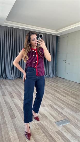 Sandy Kesik Paça Boyfit Jean