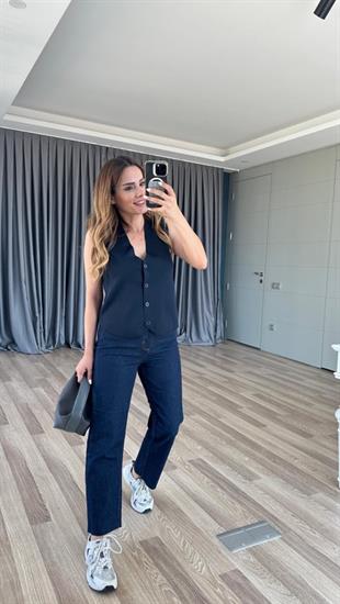 Sandy Kesik Paça Boyfit Jean