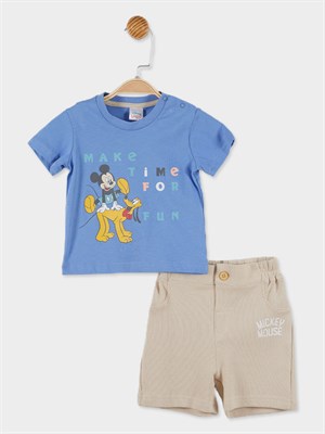 Disney Mickey Mouse Lisanslı Erkek Bebek Tişört ve Şort 2'li Takım 20887