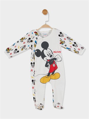 Disney Mickey Mouse Lisanslı Erkek Bebek Uzun Kol Patikli Tulum 20839