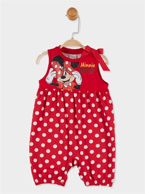 Disney Minnie Mouse Lisanslı Kız Bebek Puantiyeli Tulum 20908