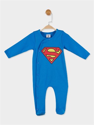 Superman Lisanslı Erkek Bebek Yandan Çıtçıtlı Patikli Tulum 20855