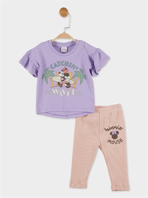 Disney Minnie Mouse Lisanslı Kız Bebek Tişört ve Tayt 2'li Takım 20907