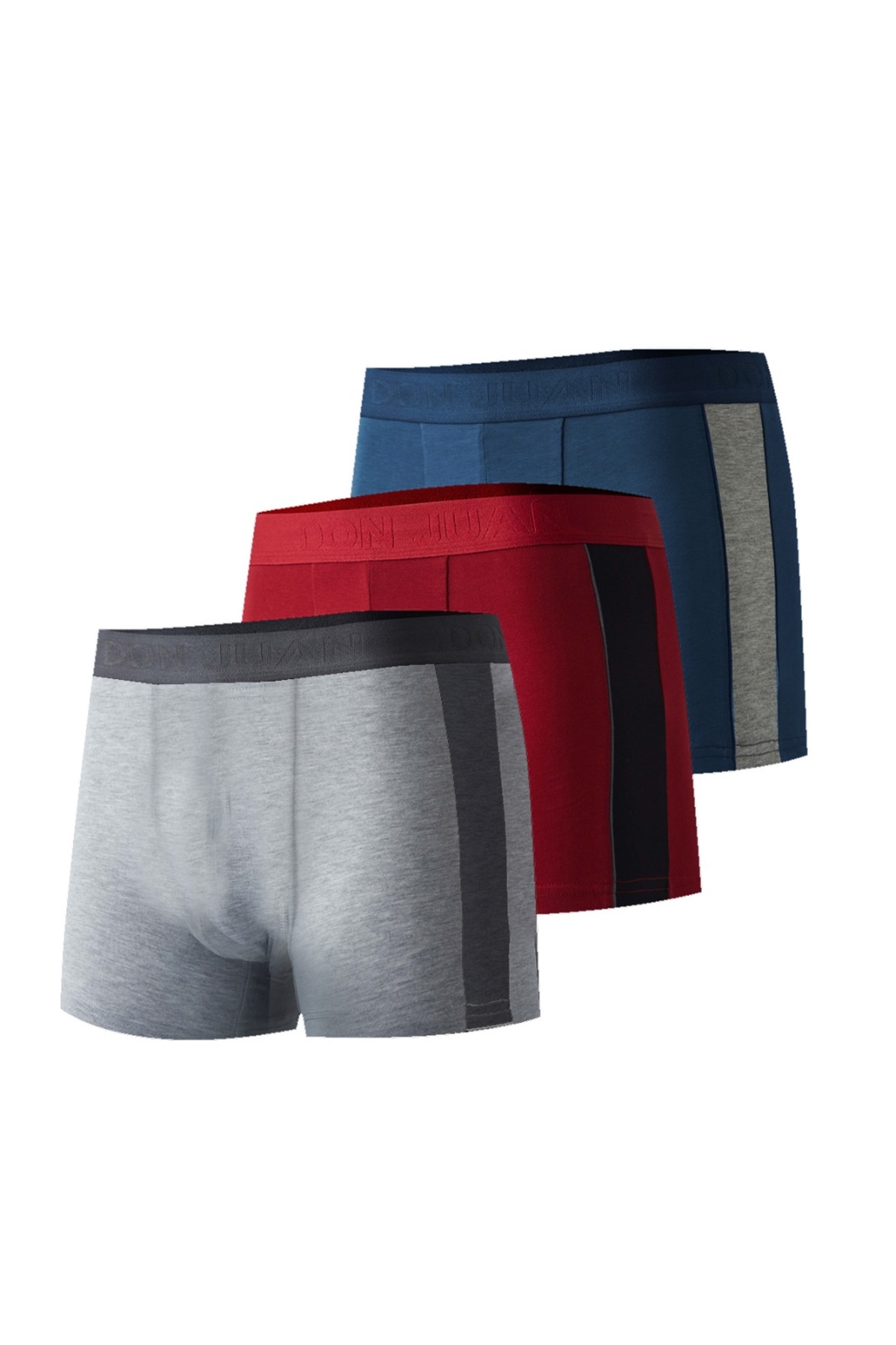 josejuan 3lü Erkek Boxer Koton Likralı Yan Çizgili 1002