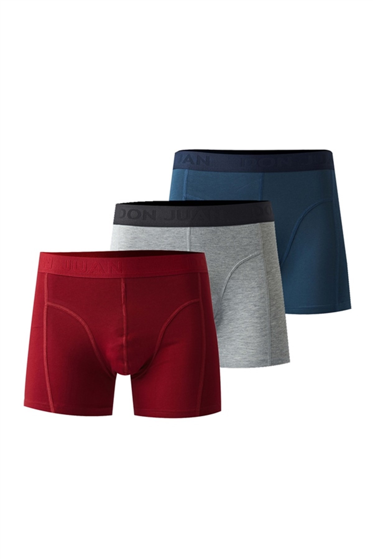 josejuan 3lü Erkek Boxer Koton Likralı Bel Yazılı Lastik 1003