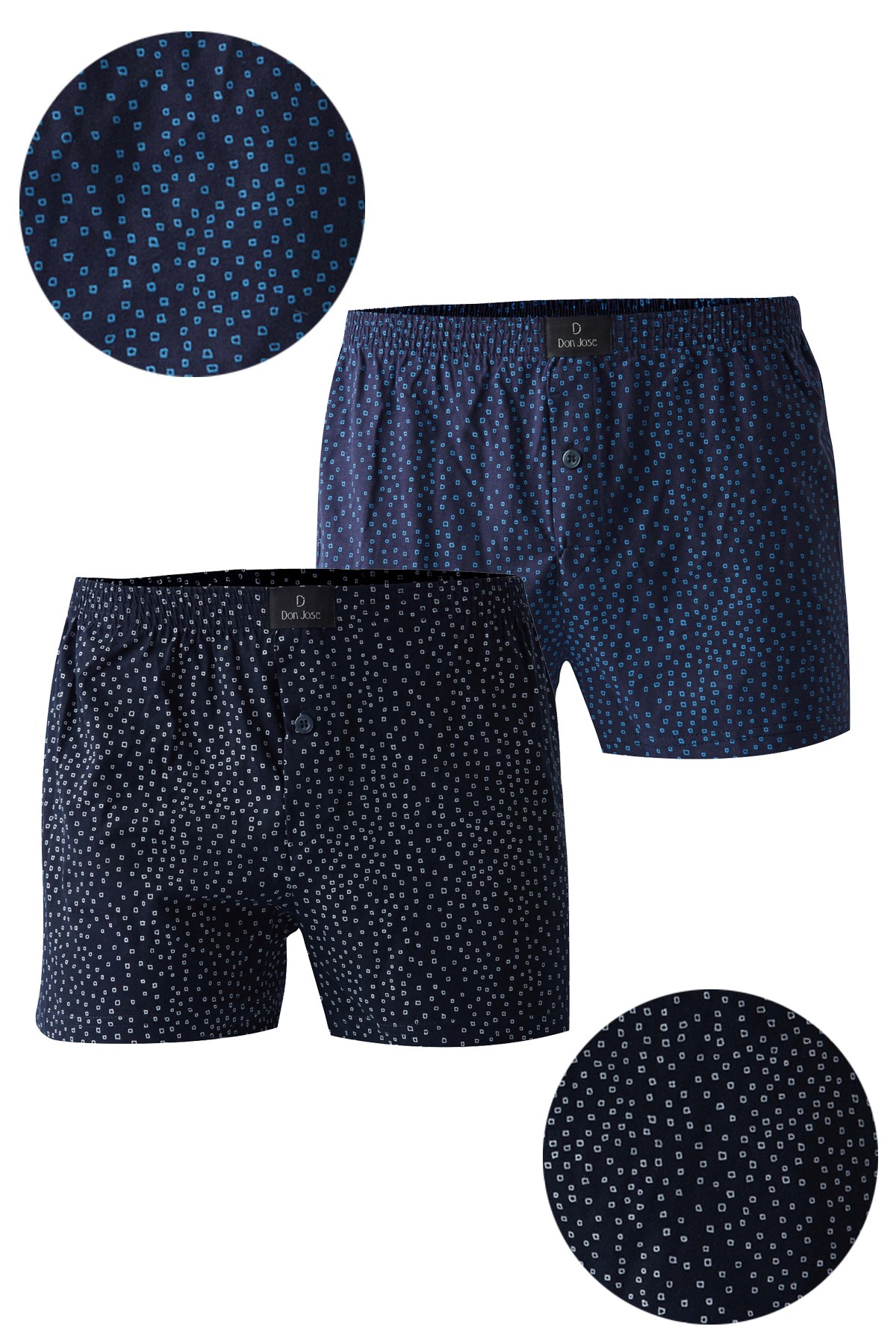josejuan 2li Erkek Boxer Penye Baskılı %100 Pamuk DJSWUWBOX311062