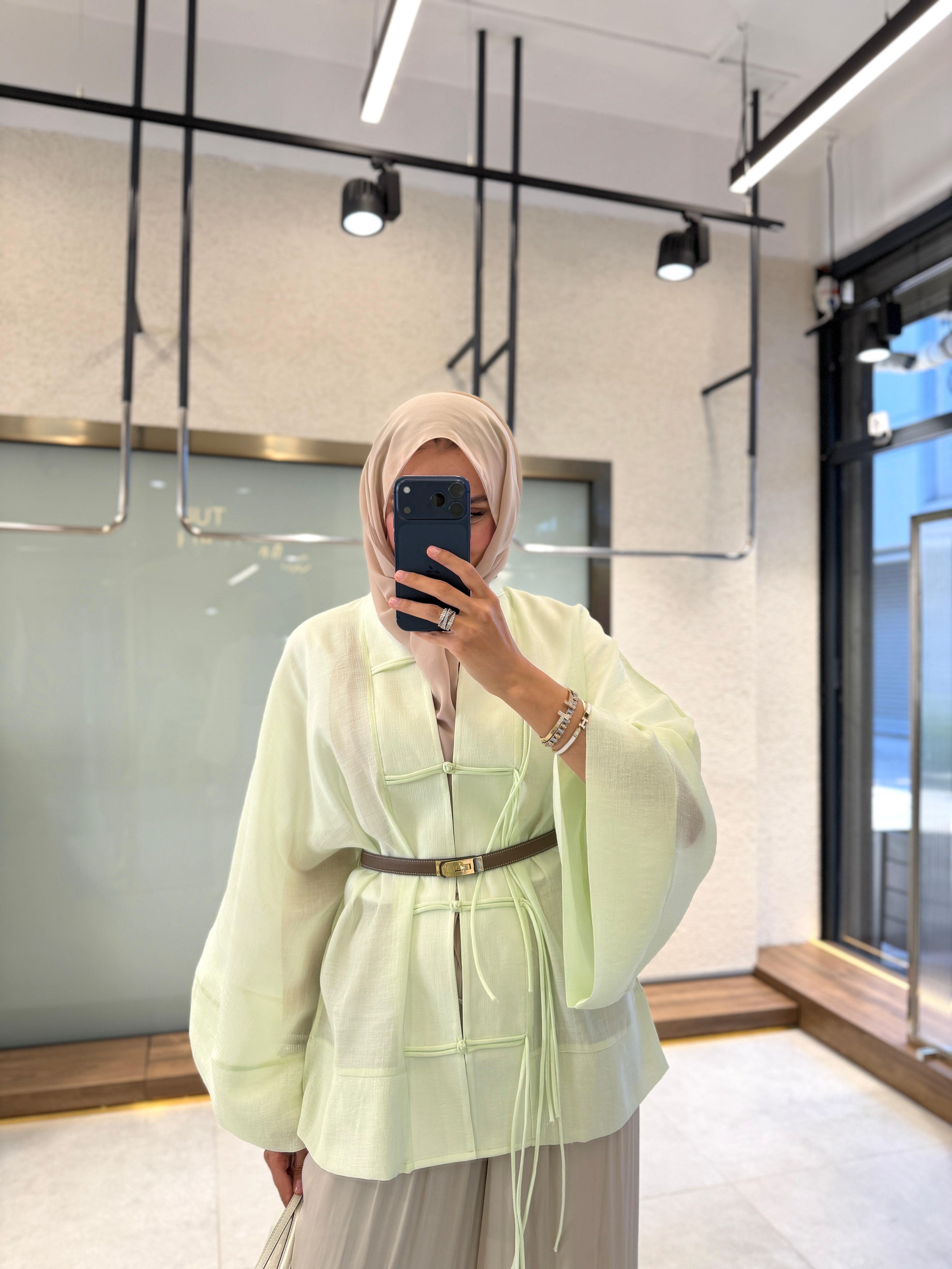 Sakura Kimono Ceket - Mint