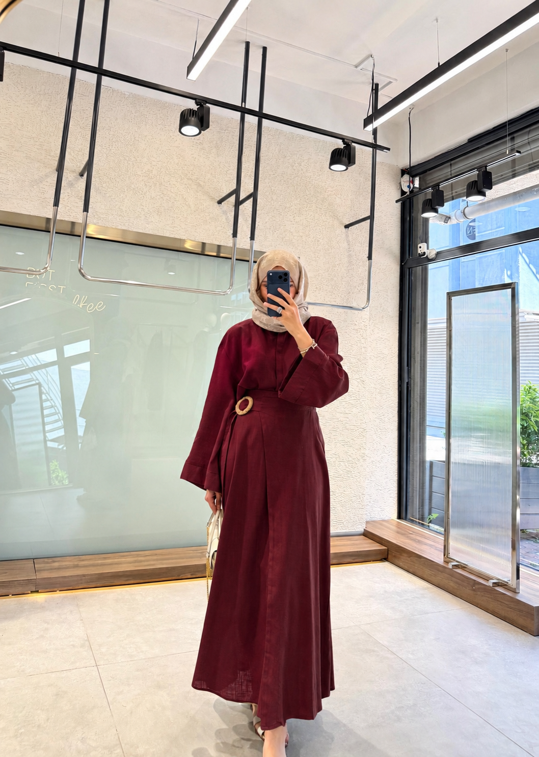 Note Doğal Kemerli Takım - Bordo
