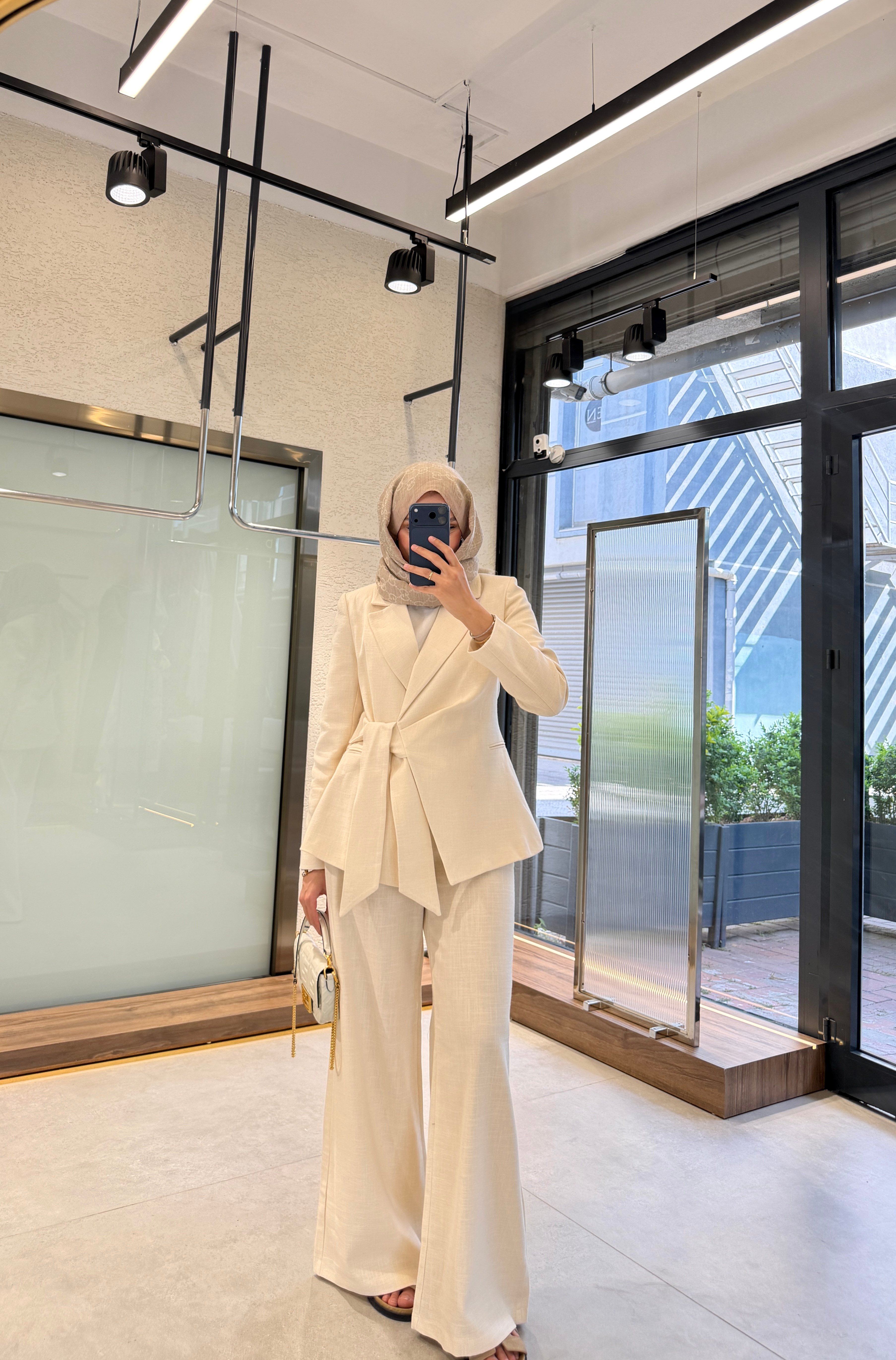 Nilda Blazer Takım - Ekru