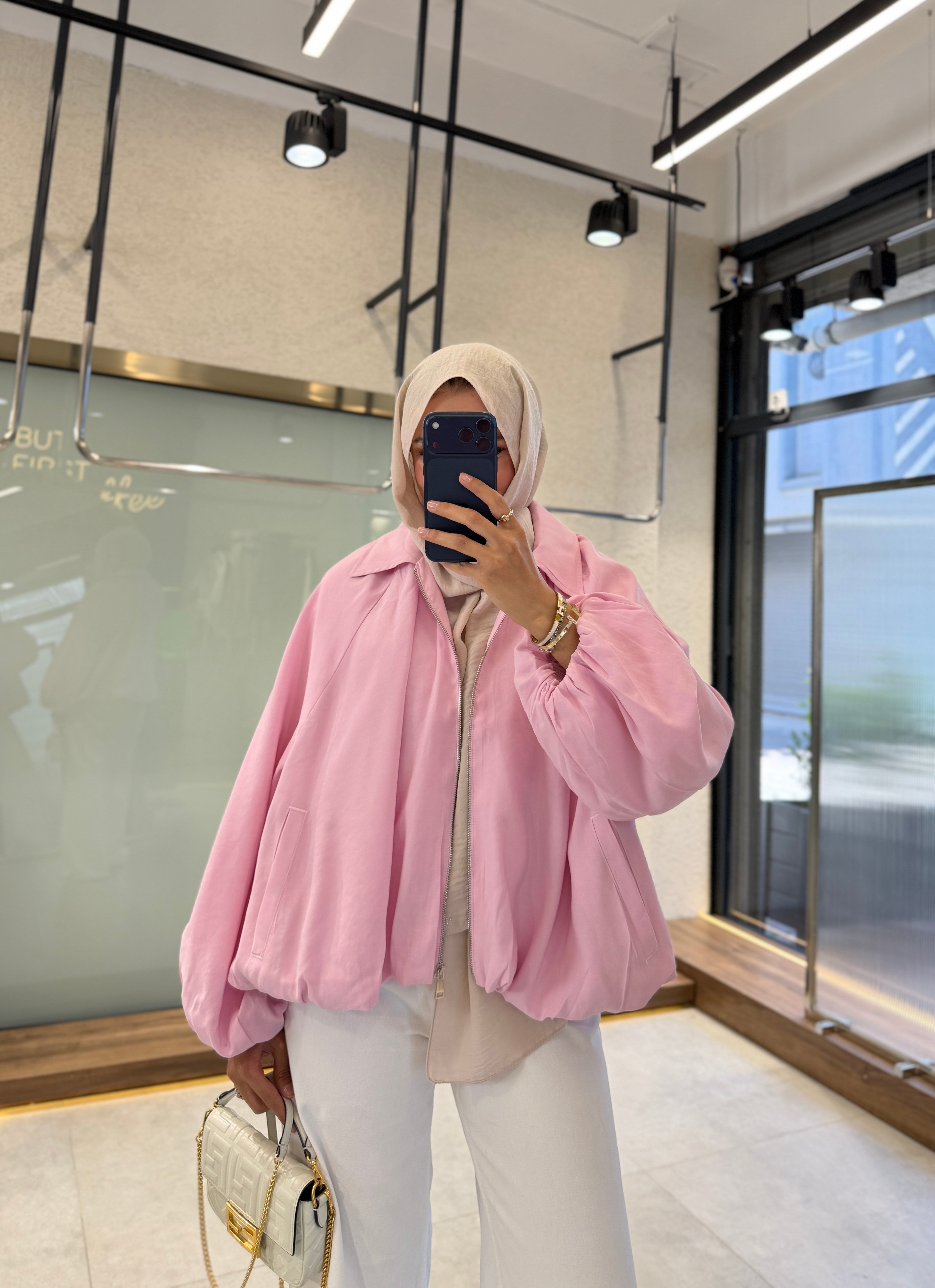 Nova Bomber Ceket - Pembe 