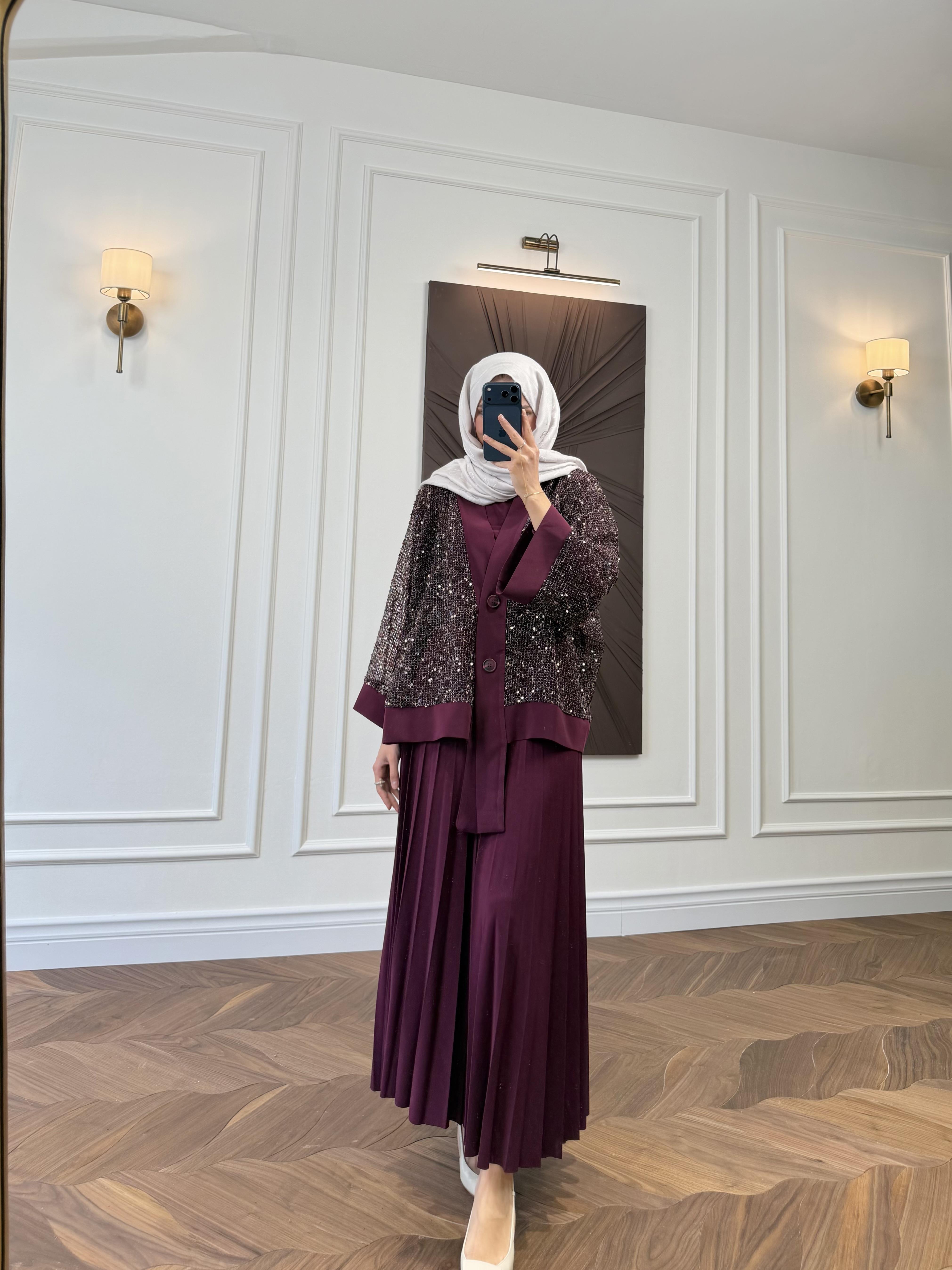 Işıltı Üçlü Takım - Mürdüm
