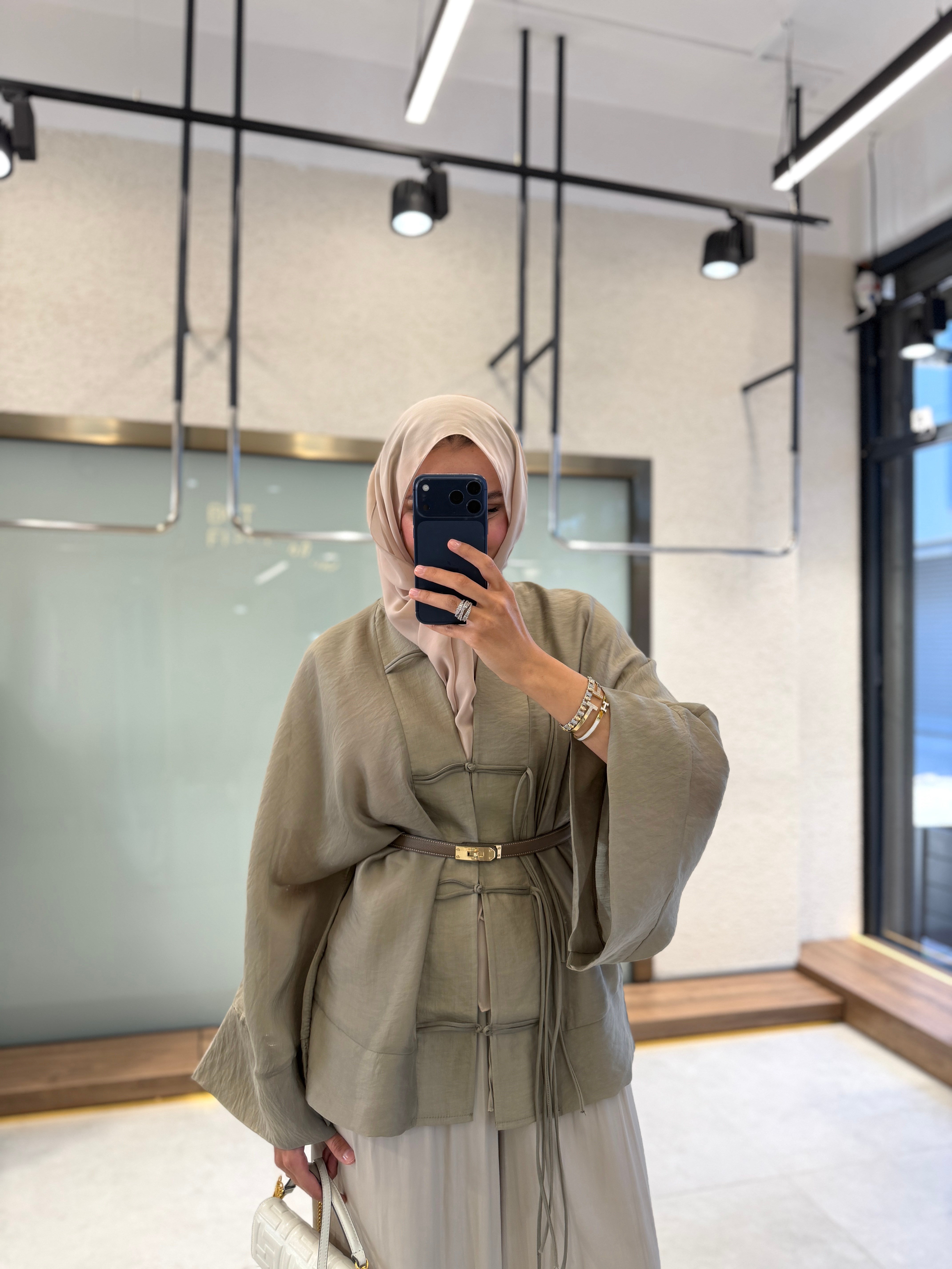 Sakura Kimono Ceket - Soft Haki