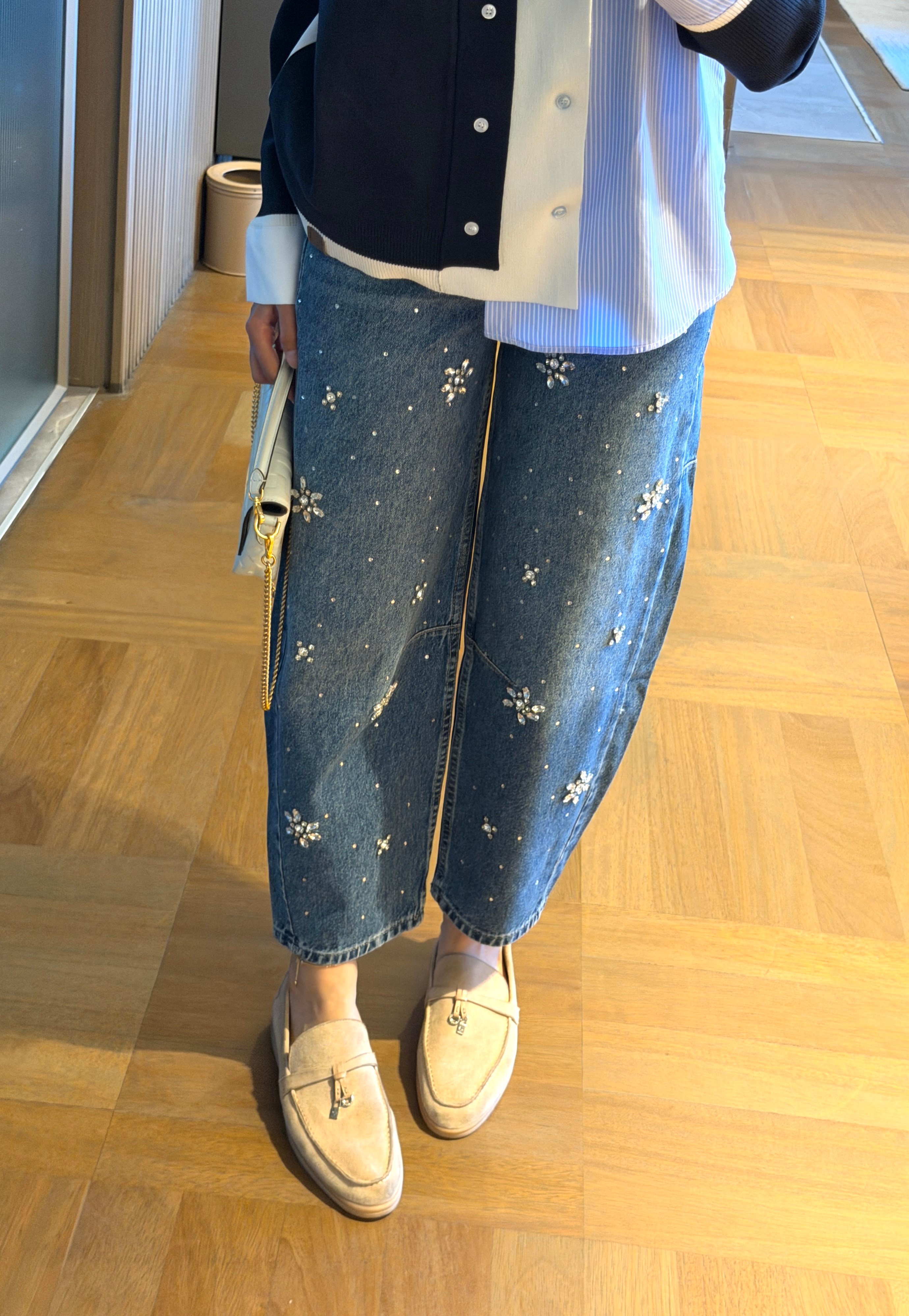 Lily Çiçek Taşlı Jean