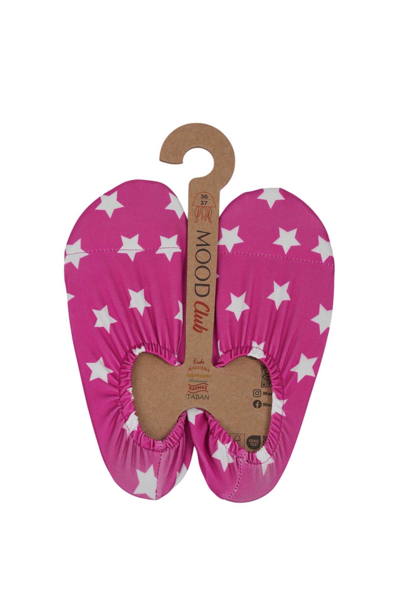 Mood Club-Pembe Yıldız Deniz Ayakkabısı ve Çok Amaçlı Kaydırmaz Havuz Patiği