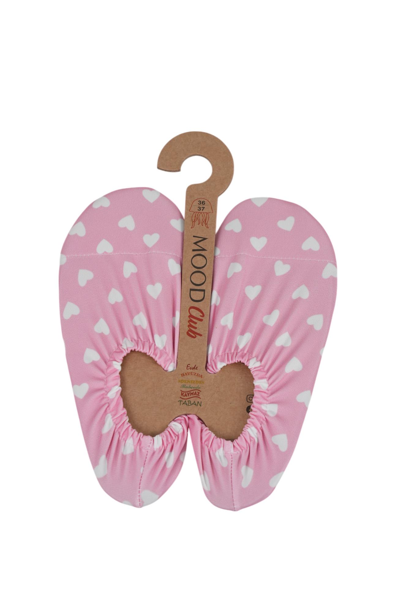 Mood Club-Beyaz Kalp Deniz Ayakkabısı ve Çok Amaçlı Kaydırmaz Havuz Patiği