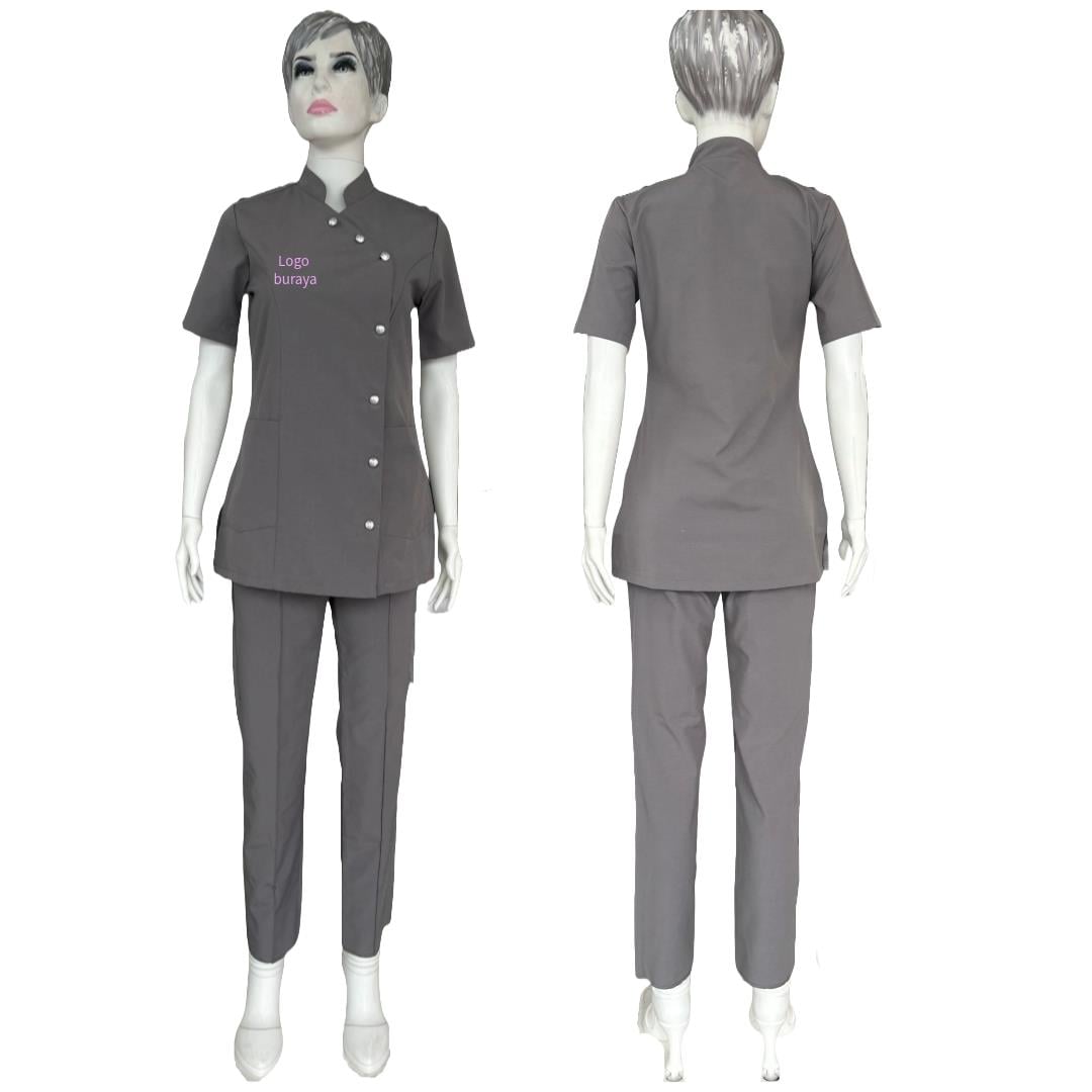 Düğmeli Estetisyen Üniforması Alt Üst Takım Havlu Ve ÜniformaLİNA TEKSTİL TASARIMDüğmeli Estetisyen Üniforması Alt Üst Takım 