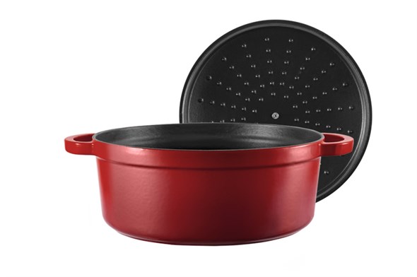 Voeux LAmour Round Casserole 28 cm Red