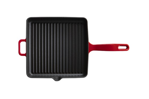 Voeux LAmour Cast Iron Square Grill 25 cm Red