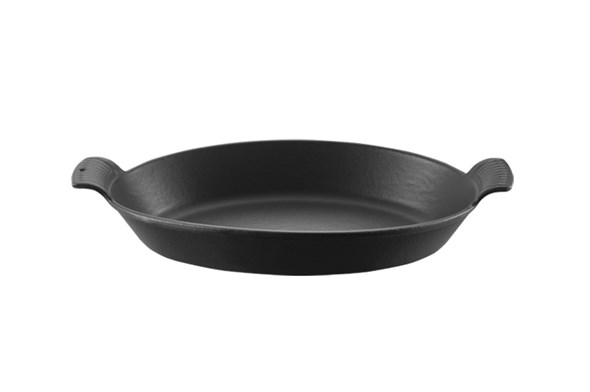 Voeux Elegance Oval Handle Pan 20 cm Black & Wooden Hot Pad