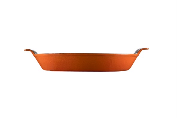 Voeux Amusant Oval Handle Pan 20cm Orange & Wooden Hot Pad