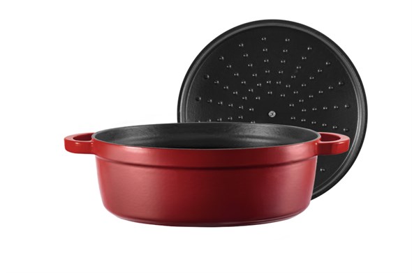 Voeux LAmour Shallow Casserole 28 cm Red