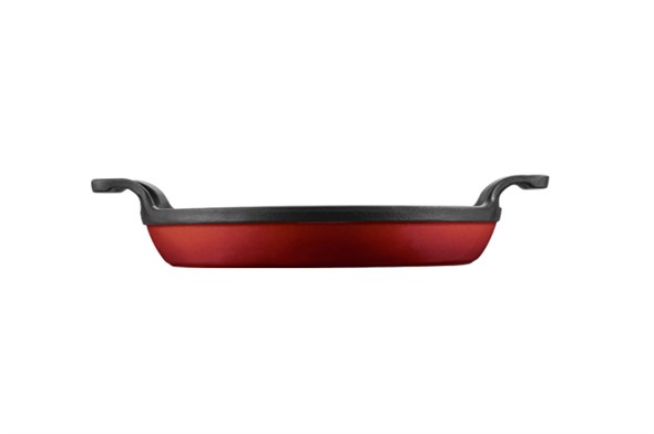 Voeux LAmour Dual Handle Pan 22 cm Red & Wooden Hot Pad