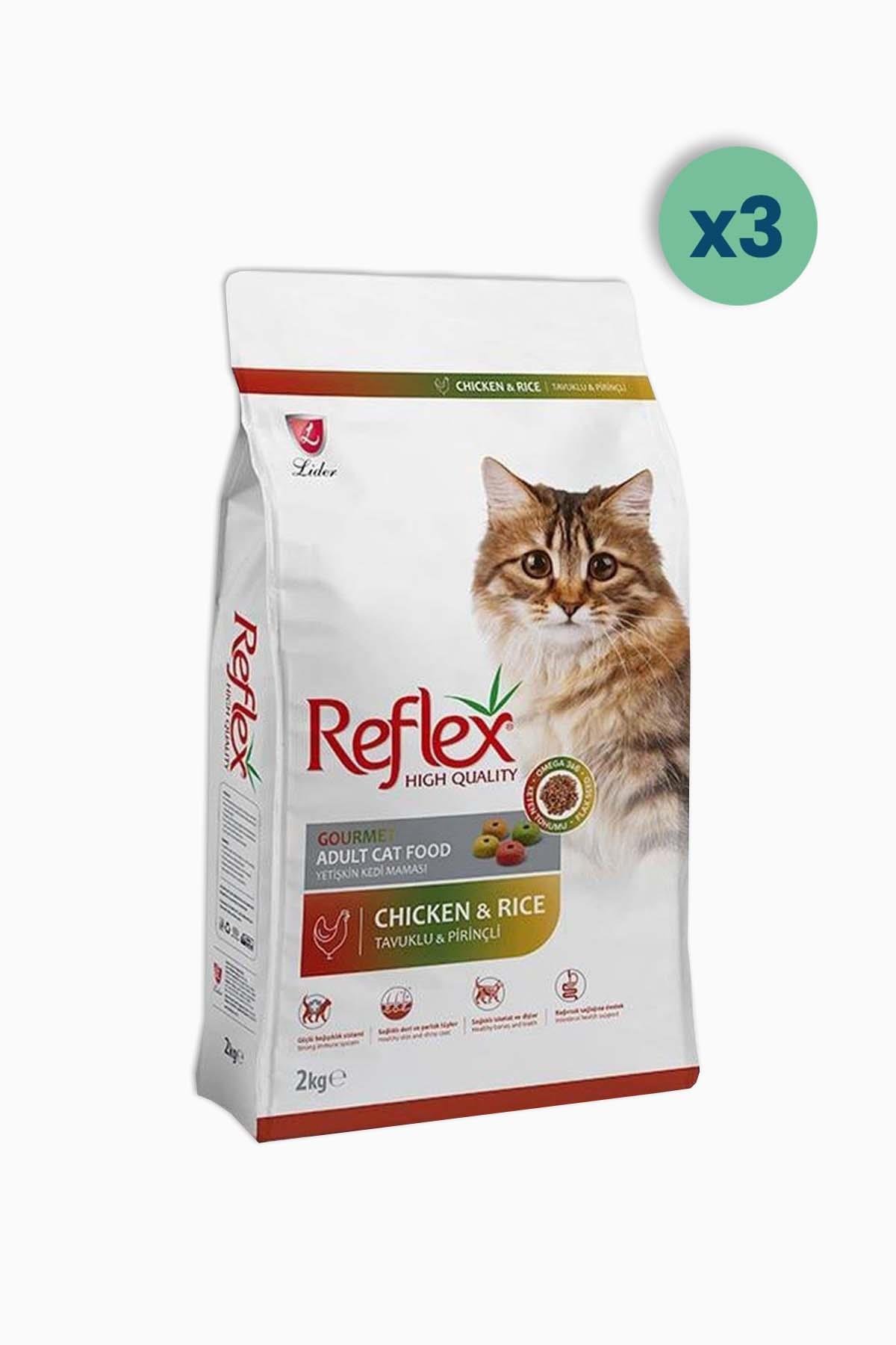 Reflex Renkli Taneli Tavuklu ve Pirinçli Yetişkin Kedi Maması 2 Kg - 3 adet