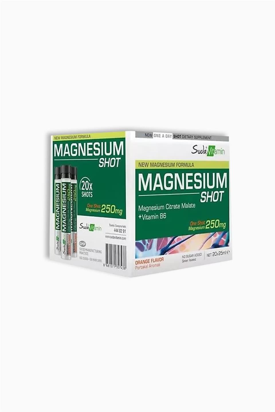 Suda Vitamin Magnesium Shot Portakal Aromalı 20 x 25 ml