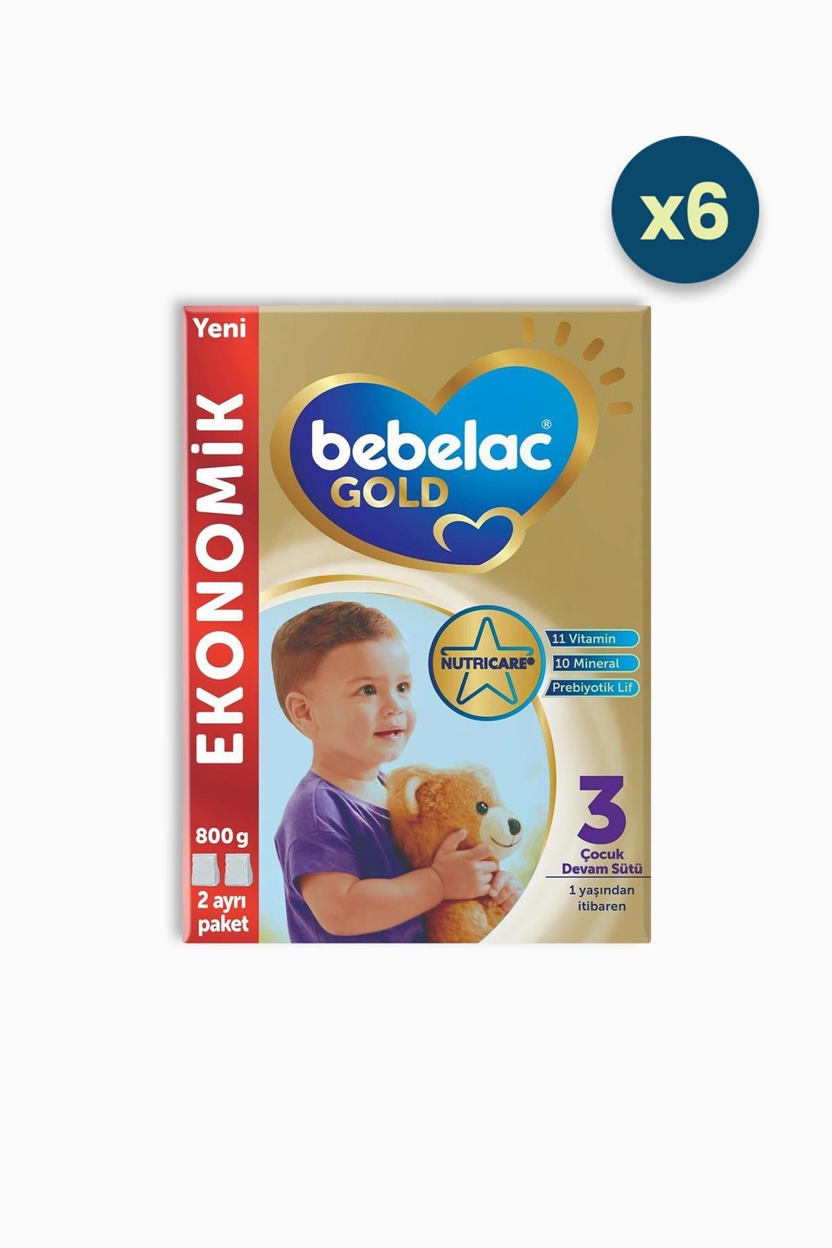 Bebelac Gold 3 Devam Sütü 9 Ay+ 800 gr 6 Adet