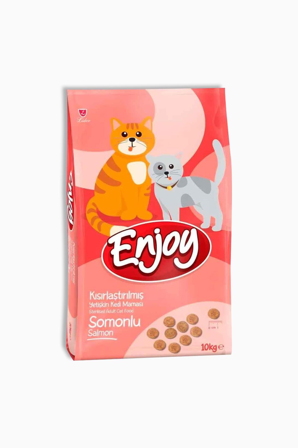 Enjoy Somonlu Kısırlaştırılmış Yetişkin Kedi Maması 10 Kg