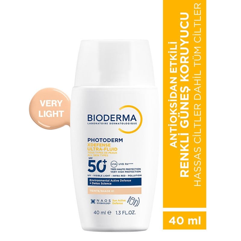 Bioderma Photoderm XDefense Spf50+ Tüm Cilt Tipleri Antioksidan Etkili Renkli Güneş Kremi Very Light