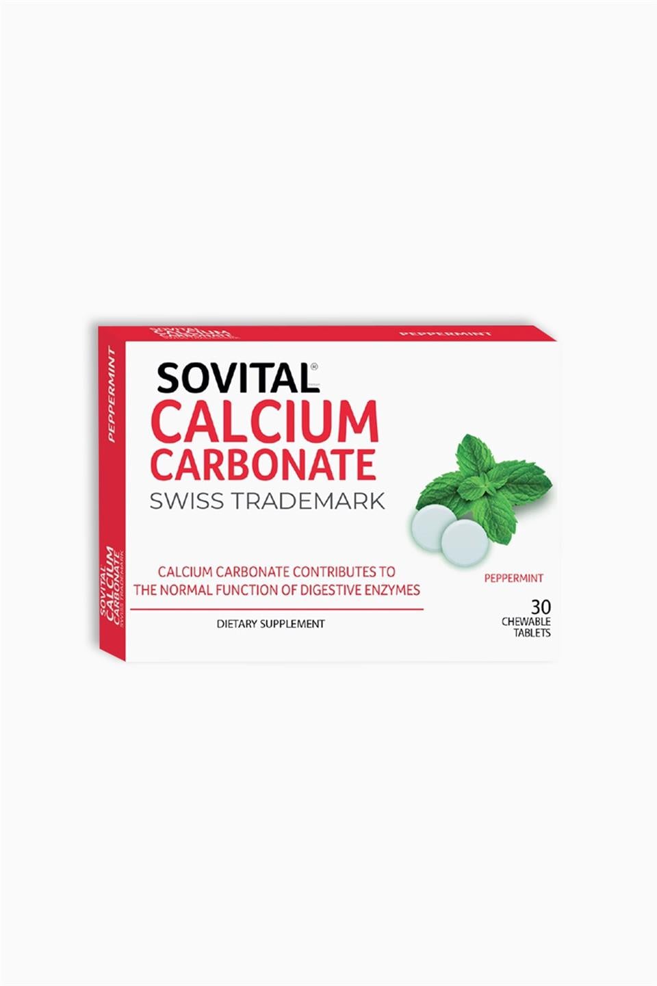 Sovital Swiss Calcium Carbonate 30 Chewable Tablets