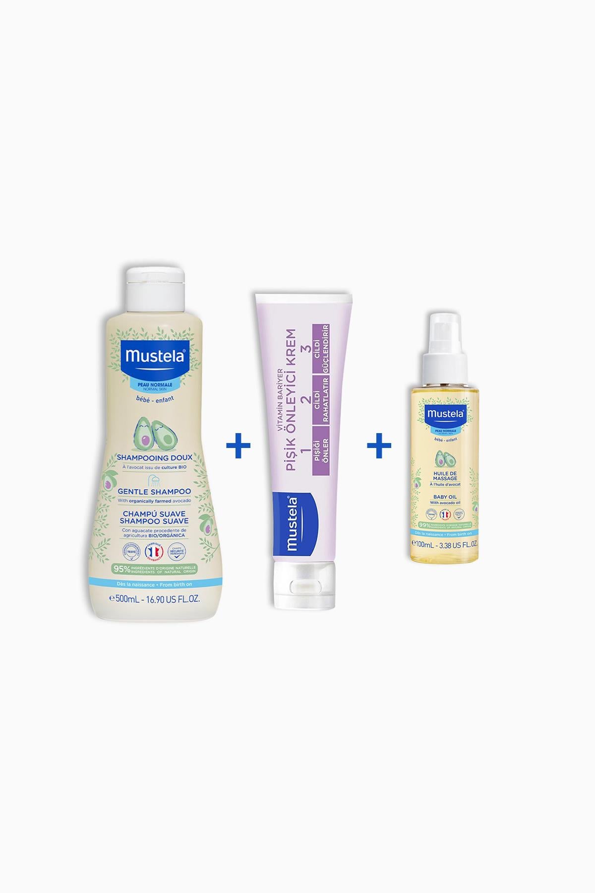 Mustela Günlük Set Şampuan - Masaj Yağı - Pişik Kremi Orijinal Boy