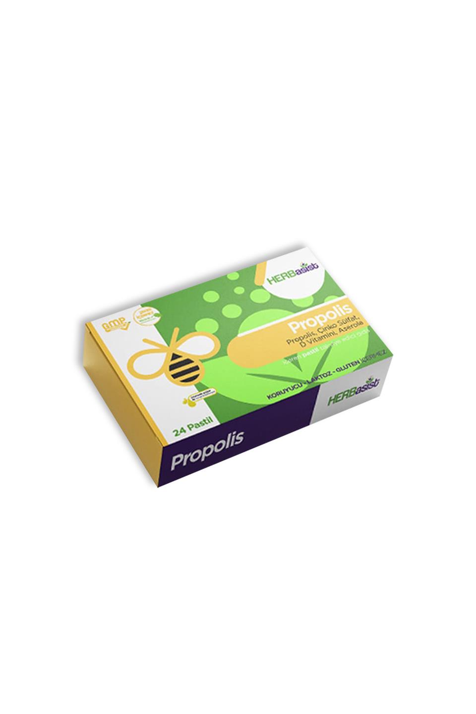 Herbasist Propolis Çinko İçerikli Takviye Edici Gıda Pastil 24 Adet Pastil
