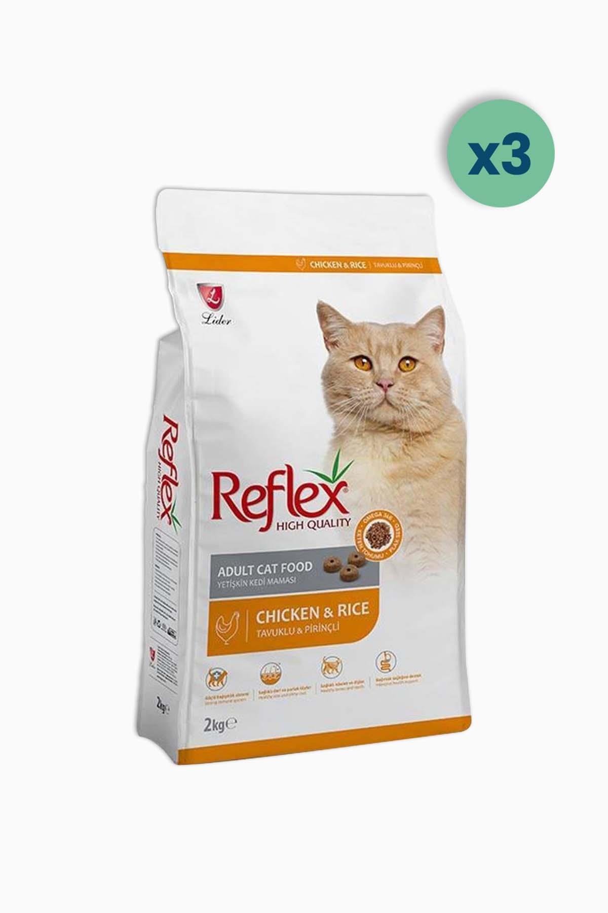 Reflex Tavuklu ve Pirinçli Yetişkin Kedi Maması 2 Kg - 3 adet