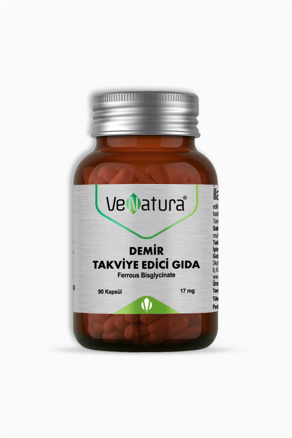 Venatura Demir Takviye Edici Gıda 17 mg 90 Kapsül