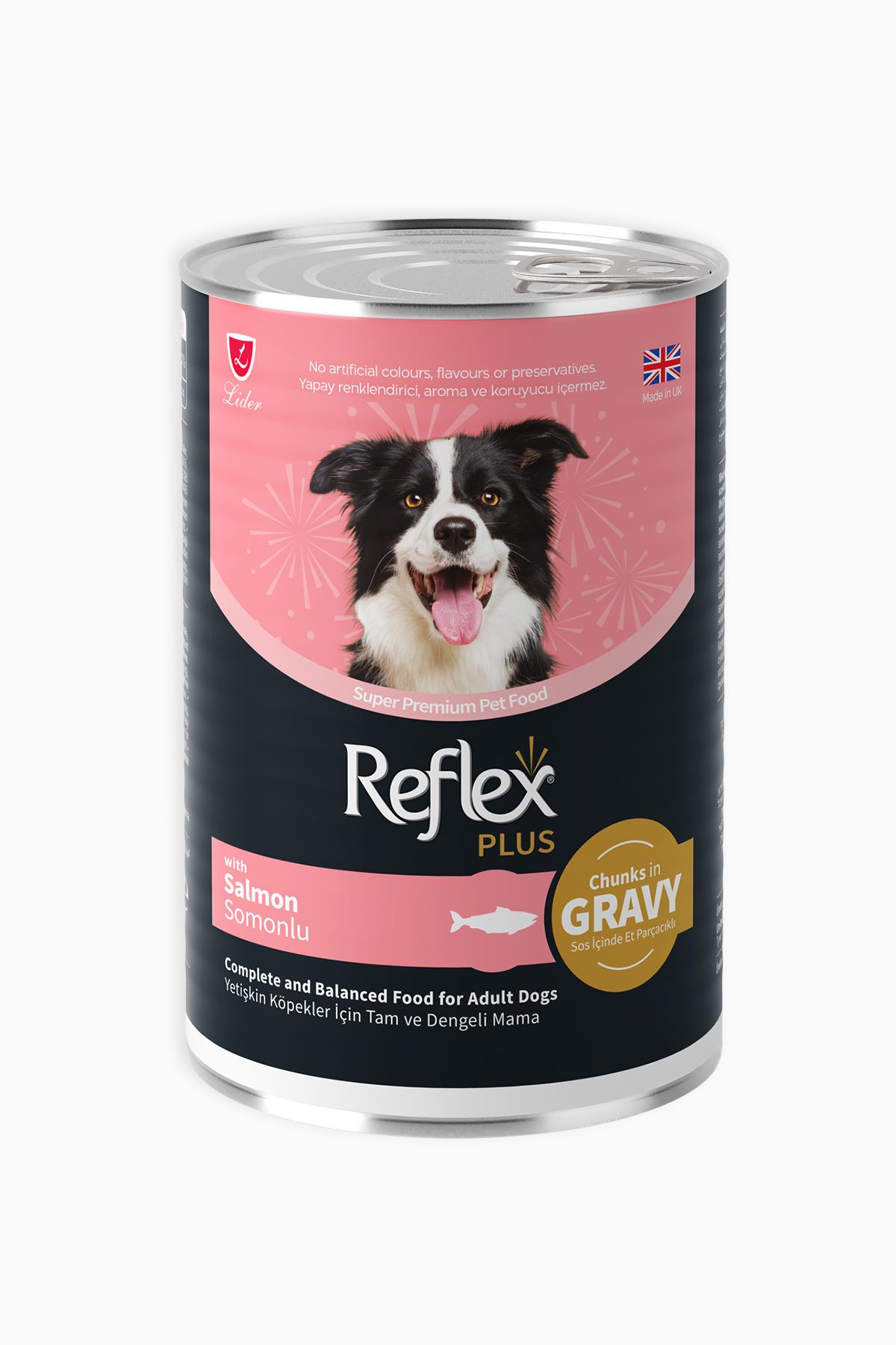 Reflex Plus Sos İçinde Et Parçacıklı Somonlu Yetişkin Köpek Maması 400 gr