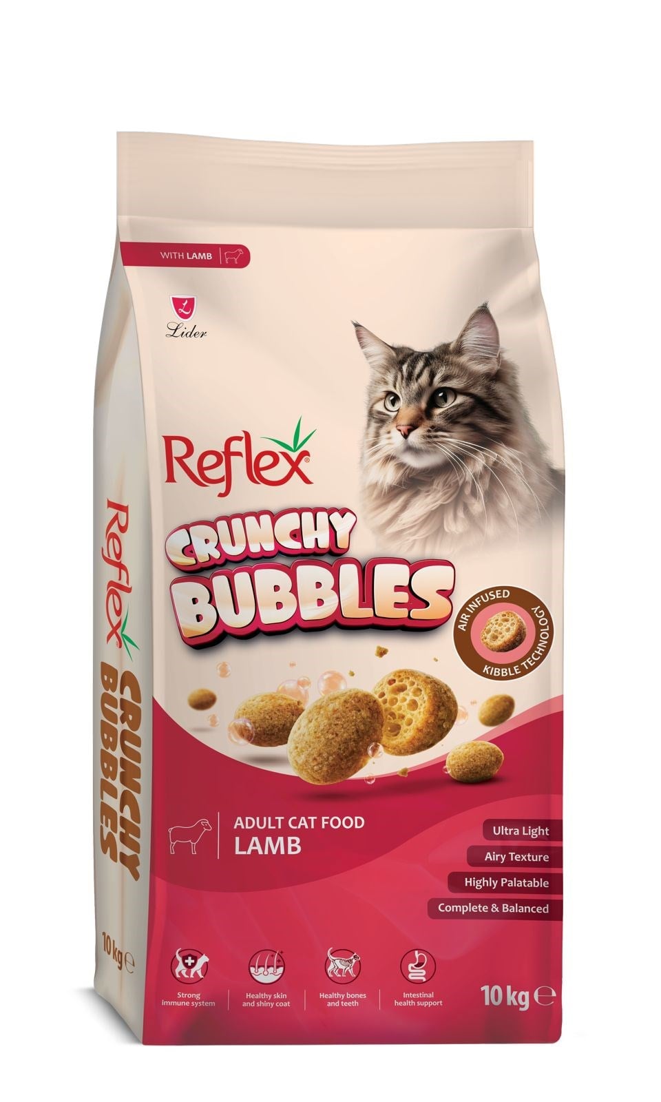 Reflex Crunchy Bubbles Kuzu Etli Yetişkin Kedi Maması 10 kg