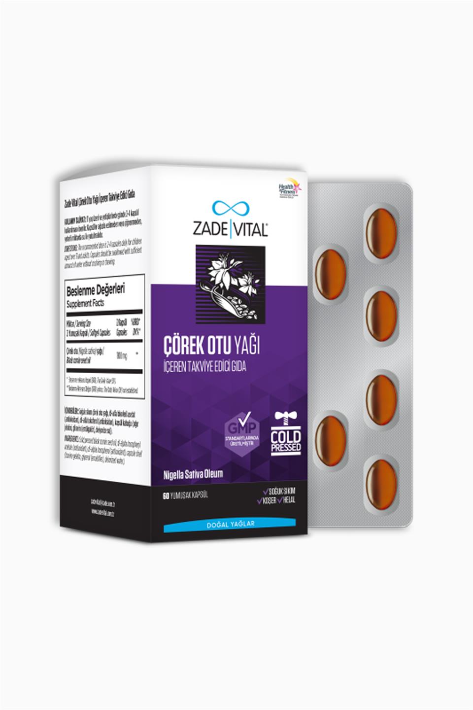 Zade Vital Çörek Otu Yağı 60 Kapsül